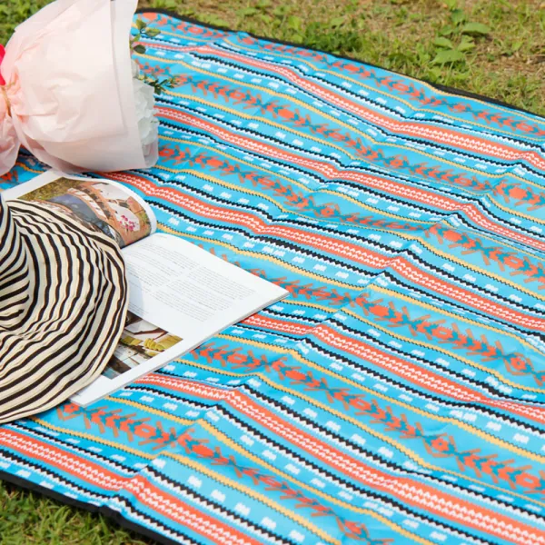 해피툴 스타일리쉬 채로키 방수 피크닉매트 블루