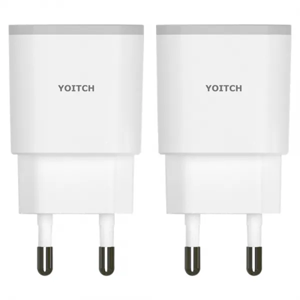 요이치 USB 2포트 아답터 유선멀티충전기 케이블미포함, 화이트, 2개입
