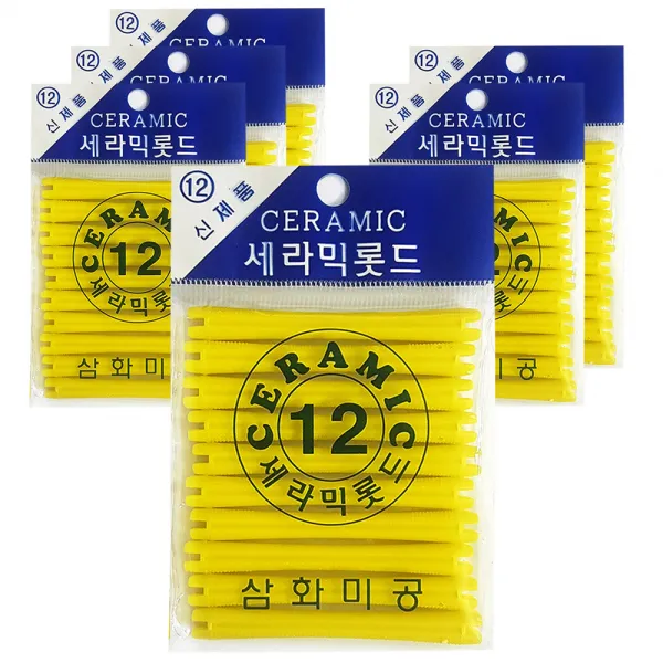 삼화미공 세라믹 헤어 파마롯드 미용실 펌전용 12호 단일 색상 6개입