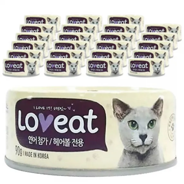 사조 러브잇 고양이 간식캔 90g 연어 + 헤어볼 혼합맛 24개입