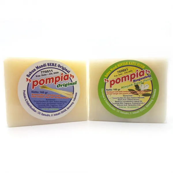 Pompia 오리지널 레몬그라스 비누 160g + 프리미엄 유칼립투스 비누 160g 1세트