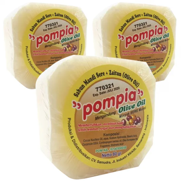 Pompia 프리미엄 올리브 비누 80g 3개입
