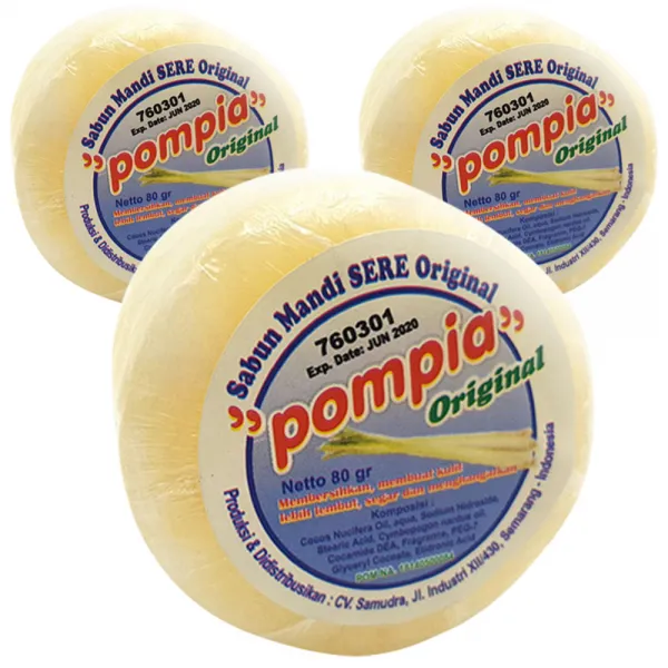 Pompia 오리지널 레몬그라스 비누 80g 3개입