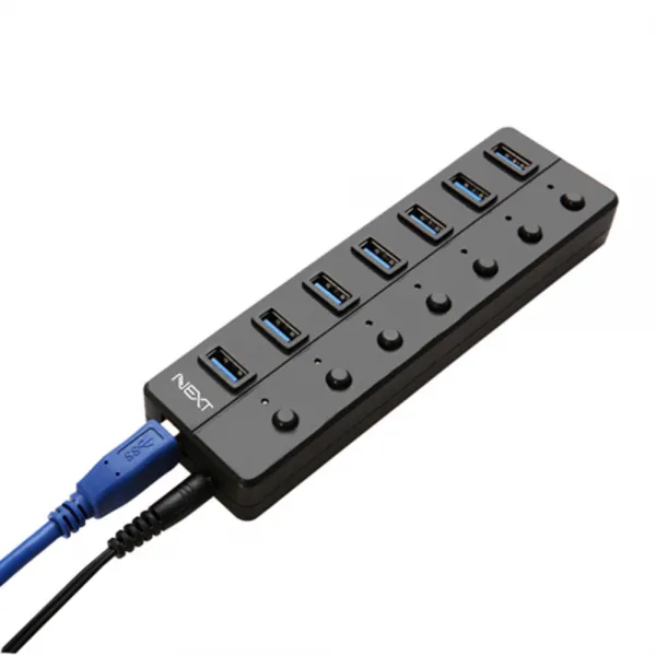 넥스트 USB3.0 7포트 유전원허브 개별 ON/OFF 스위치 NEXT-707U3, 단일상품