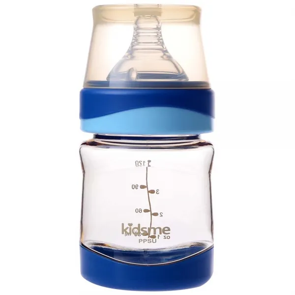 키즈미 PPSU 젖병 160ml, M(3개월이후), 블루