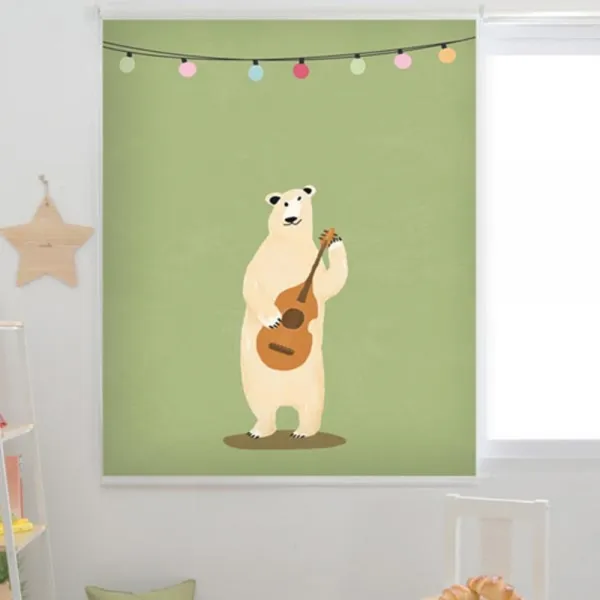 끌래망스 기타치는 곰 키즈 일반 롤스크린, 그린