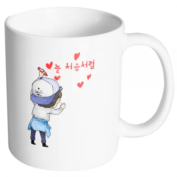 핸드팩토리 크레용꼬마 늘 처음처럼 머그컵, 내부 화이트, 1개