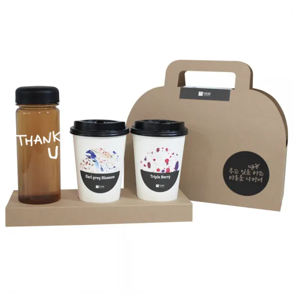 1AM 쥬뗌므 프리미엄 크라프트 THANK U 검은뚜껑 보틀 블랜딩차세트, 크라프트 패키지 + 티백세트(테이크아웃잔 2p + 얼그레이 블라썸 3p + 트리플 베리 3p) + THANK U 보틀 스티커 + 트라이탄 보틀 +  무슨일을 패키지 스티커, 1세트