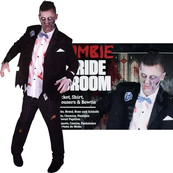 파티팡 파티 코스튬 좀비 브라이드 그룸, 블랙 외, 1세트