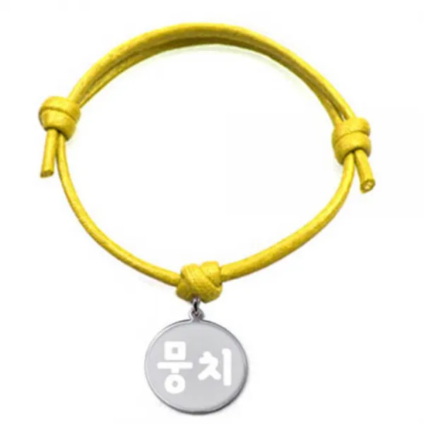 펫츠룩 굿모닝 반려동물 목걸이 옐로 S + 메탈원형 팬던트 M, 실버(뭉치), 1개