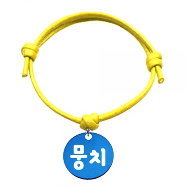 펫츠룩 반려동물 굿모닝 옐로 목걸이S 알미늄원형S, 블루(뭉치), 1개