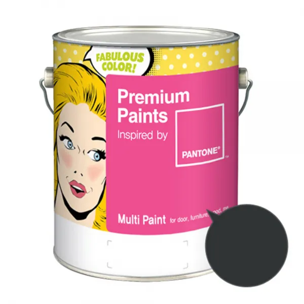 노루페인트 팬톤멀티 에그쉘광 스트롱 그린 계열 페인트 4L, 파이럿블랙(19-4305)