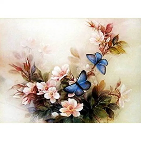 케이엠엘리 3d 보석십자수 Diy 세트 파란 나비 35 X 45 Cm 혼합 색상 1세트
