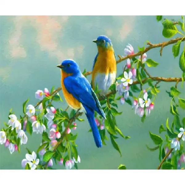 케이엠엘리 3d 보석십자수 Diy 세트 한쌍의종달새 50 X 60 Cm 혼합 색상 1세트