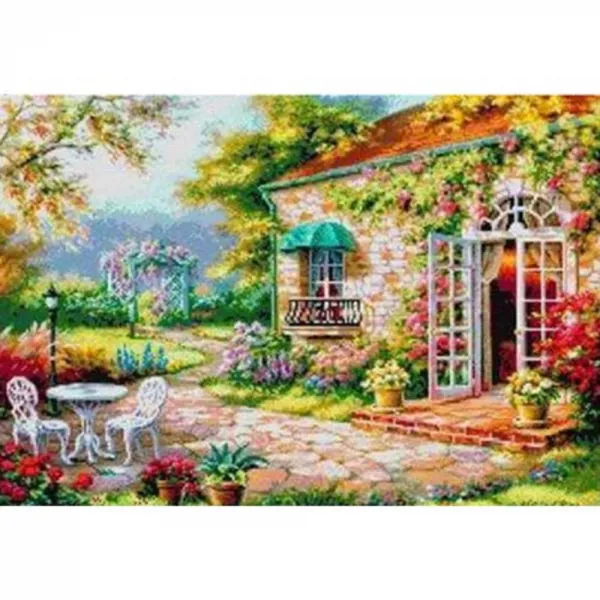 케이엠엘리 3d 보석십자수 Diy 세트 봄날의 정원 50 X 70 Cm 혼합 색상 1세트