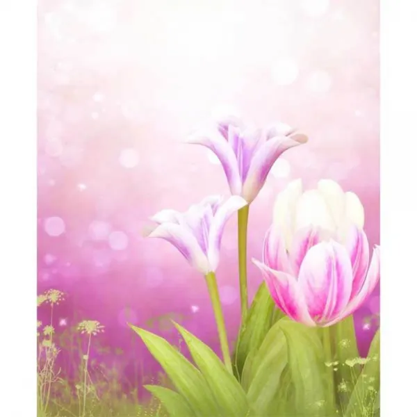 케이엠엘리 3d 보석십자수 Diy 세트 분홍 튤립 40 X 50 Cm 혼합 색상 1세트