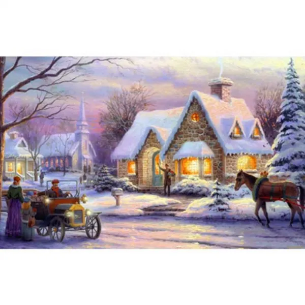 케이엠엘리 3d 보석십자수 Diy 세트 겨울풍경마을 40 X 60 Cm 혼합 색상 1세트