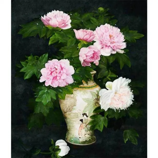 케이엠엘리 3d 보석십자수 Diy 세트 모란 30 X 40 Cm 혼합 색상 1세트