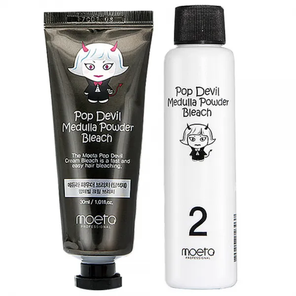 모에타 팝데빌 메듀라 파우더 크림 브리치 탈색제 1제 30ml + 2제 60g, 1세트