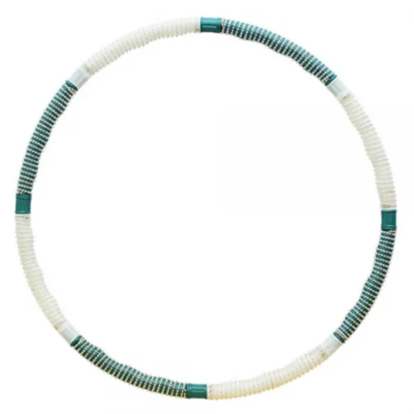 나리아 쥬얼리 참숯 지압 훌라후프 2.4kg, GREEN + WHITE