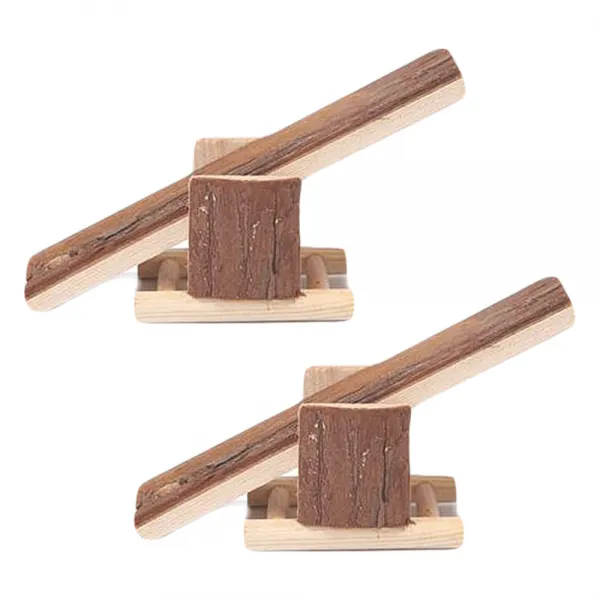아리코 소동물 목재 장난감 시소 22 x 9 cm, 2개입