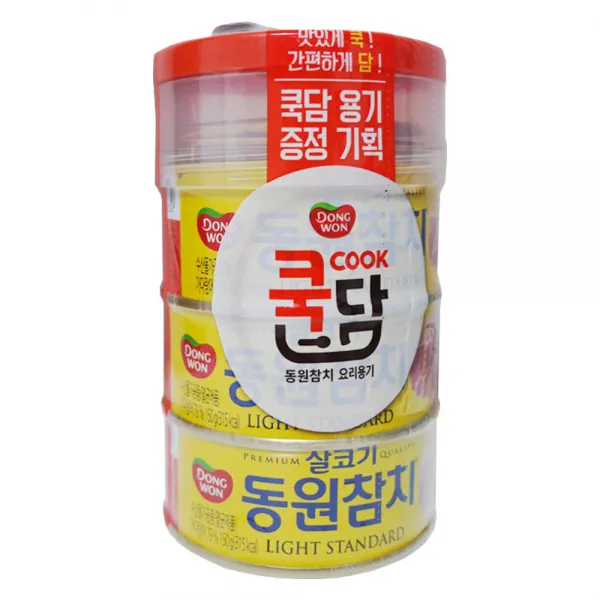 동원에프엔비 살코기 라이트 스탠다드 참치150g x 3p + 쿡담용기, 1세트