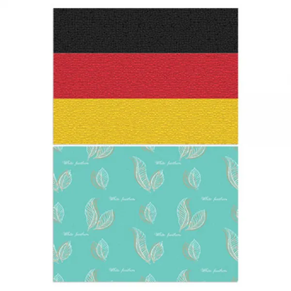 로엠디자인 실리콘 식탁매트 독일국기 + 잎파리, 혼합 색상, 385 x 285 mm