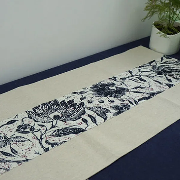 아리코 25 kitchen 동양 린넨 테이블 러너, F(꽃 날림), 30 x 150 cm
