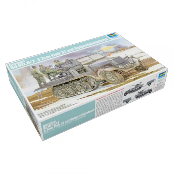 Trumpeter 1:35 독일 Sd.Kfz.6/2 5톤반궤도 3.7cm자주방공포 프라모델, 1개
