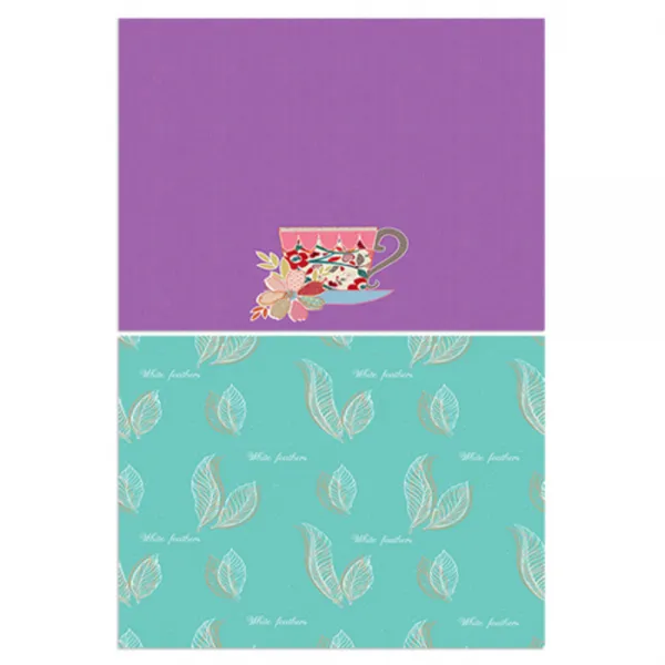 로엠디자인 실리콘 식탁매트 차한잔 + 잎파리, 혼합 색상, 385 x 285 mm