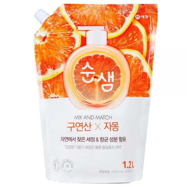 순샘 구연산 자몽 주방세제 리필, 1.2L, 1개