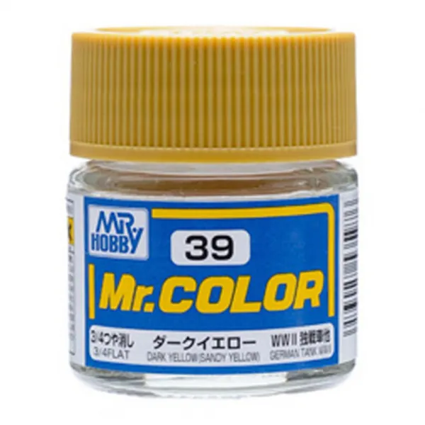 프라모델 도료 C-039 6개입, DARK YELLOW(무광), 10ml