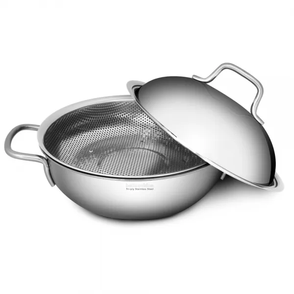 벨라쿠진 통삼중 멀티웍 + 바스켓 찜기 세트 지름 24cm 높이 8cm 1세트