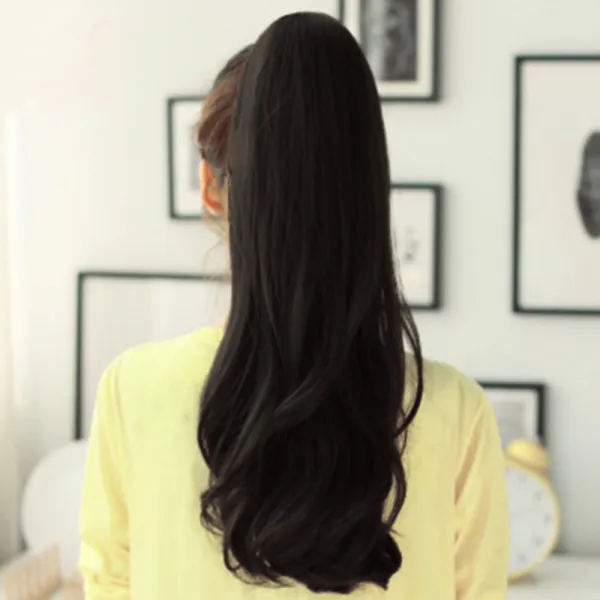 파티복닷컴 집게 셋팅펌 부분가발, 내츄럴 블랙, 1개