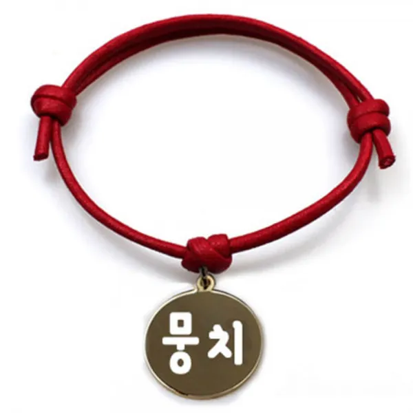 펫츠룩 굿모닝 레드 반려동물 목걸이 S + 메탈원형 팬던트 M, 골드(뭉치), 1개