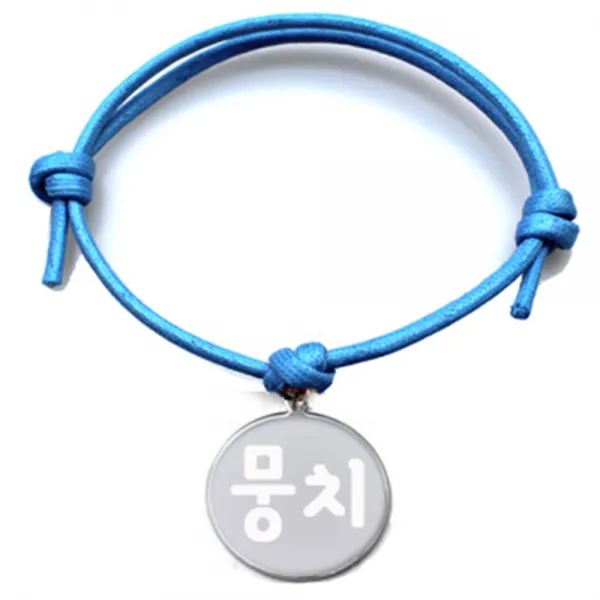 펫츠룩 굿모닝 블루 반려동물 목걸이 M + 메탈원형 팬던트 M, 실버(뭉치), 1개