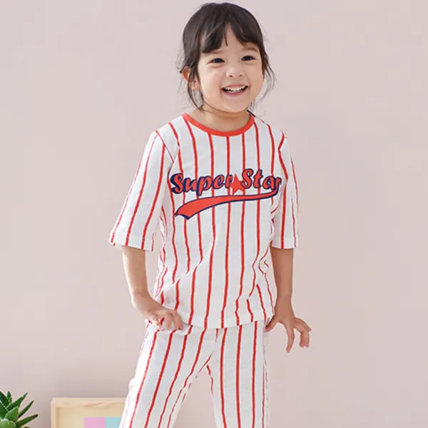메이키즈 아동용 슈퍼스타 7부 슬라브 실내복 상하의 세트