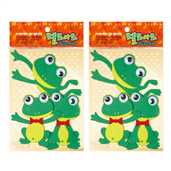 동기오피스 펠트아트 개구리세트 3p x 2세트, 연두(DF-1101)
