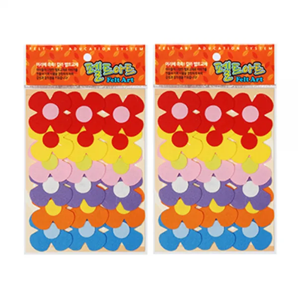 동기오피스 펠트아트 데코꽃 18p x 2세트, 혼합 색상(DF-1055)