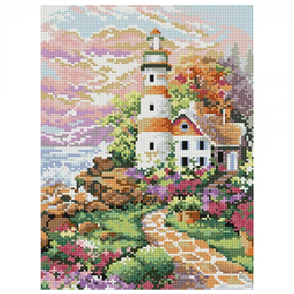 아트조이 DIY 보석십자수 30 x 40 cm, 숲속의 작은 집, 1개