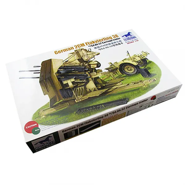 BRONCO 1:35 독일 2CM 4연장 방공포&Sd.Ah.52형 트레일러 프라모델, 1개