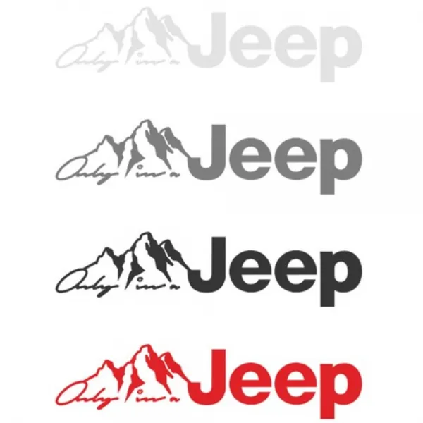 그리드 지프 Jeep 슬로건 자동차 데칼스티커 레드 60cm 10065