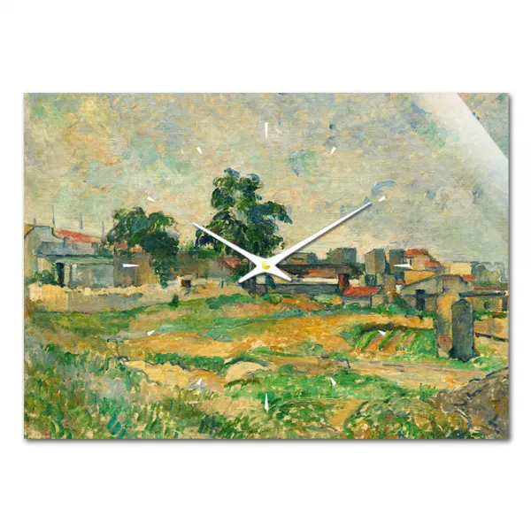 더윤 레티나 명화 벽시계 세잔 파리 근교의 풍경 30 x 42 cm, 혼합 색상