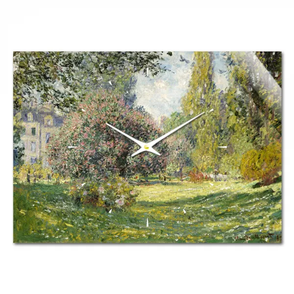 더윤 레티나 명화 벽시계 모네 몽소공원 풍경 30 x 42 cm, 혼합 색상