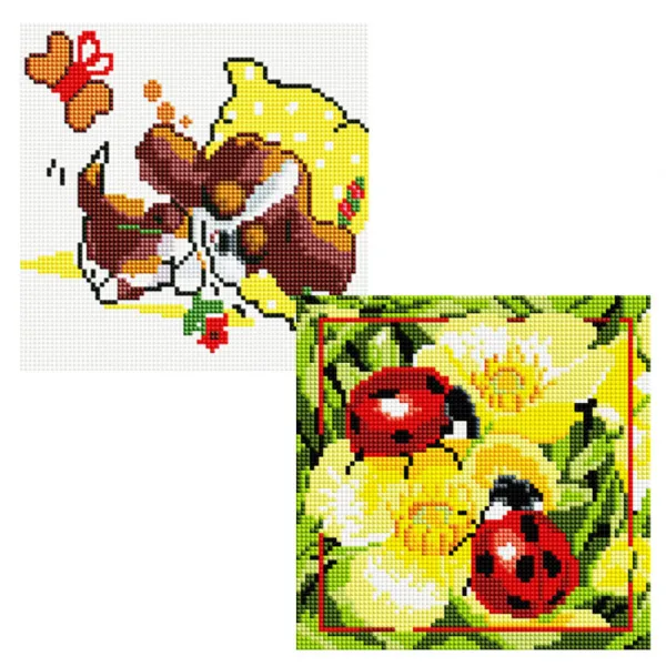 헬로페인팅 보석십자수 20x20 나무틀 무당벌레2 2p 세트, 무당벌레2, 꿈나라, 1세트