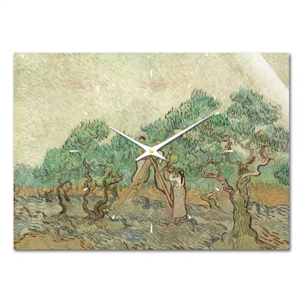 더윤 레티나 명화 벽시계 42 x 30 cm, 고흐 올리브 과수원