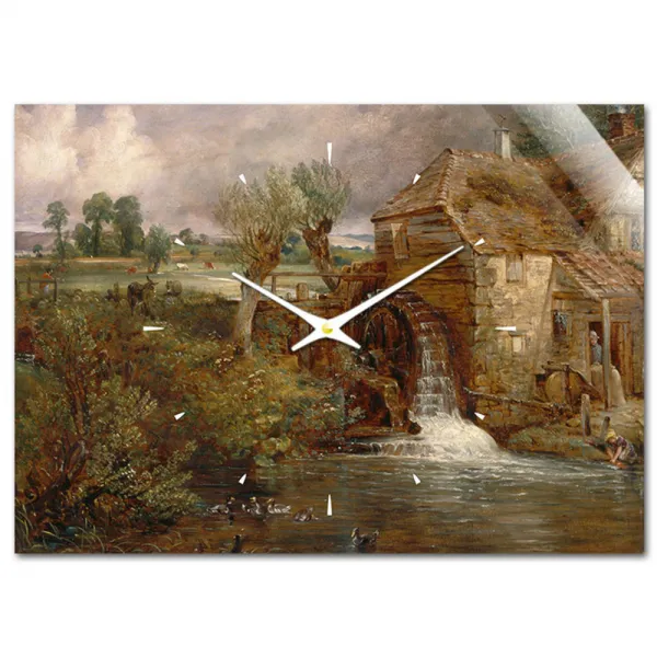 더윤 레티나 명화 벽시계 컨스터블 질링햄에 있는 파햄 제분소 42 x 30 cm, 혼합 색상