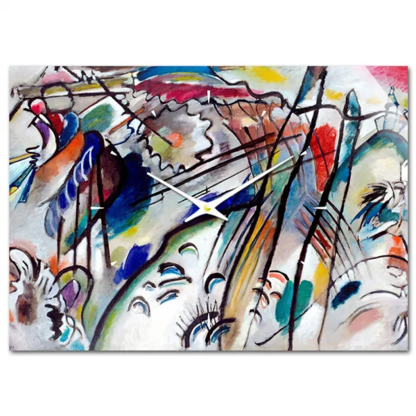 더윤 레티나 명화 벽시계 칸딘스키 임프러버제이션 28 (두번째버전) 42 x 30 cm, 혼합 색상