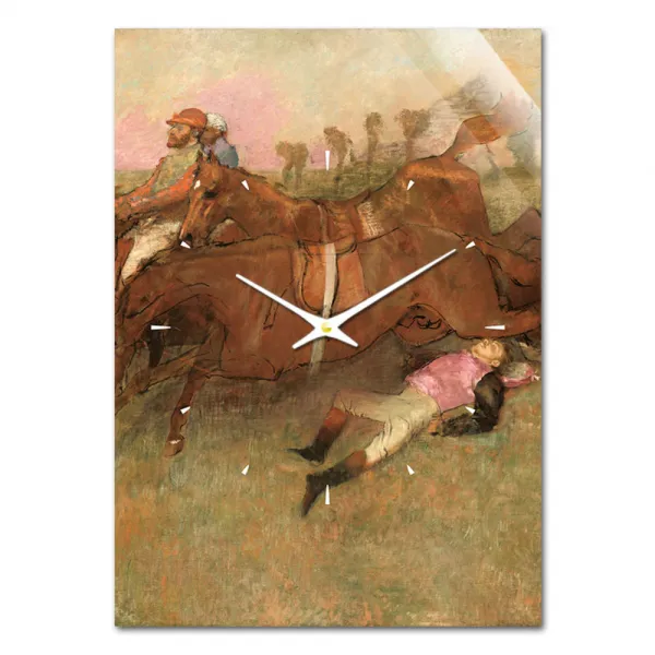 더윤 레티나 명화 벽시계 30 x 42 cm, 드가 장애물경주에서 낙마한 기수