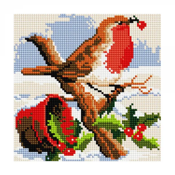 헬로페인팅 보석십자수 DIY 세트 20 x 20 cm 겨울새, 3, 1세트